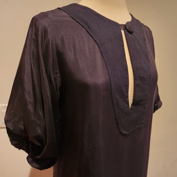 Graham and Spencer Black Shift Dress With Button in Front, US Size S - Picture 6 of 9